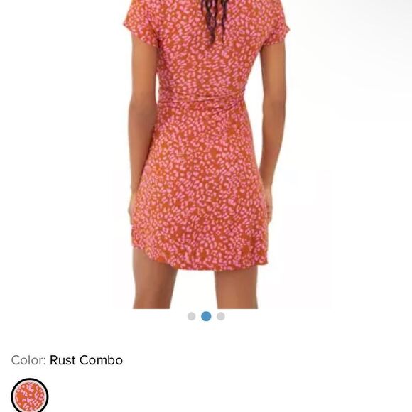 Free People NWT Marsaille mini dress in rust combo size S - Picture 2 of 6